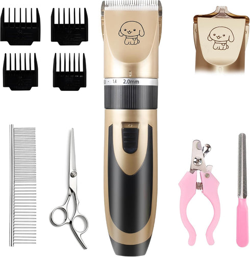 2 in 1 Pet Paw Hair Trimmer for Medium and Large Dogs Electric Multi Cat Hair Clipper for Thick Coat Cordless Puppy Grooming Clippers Rechargeable...