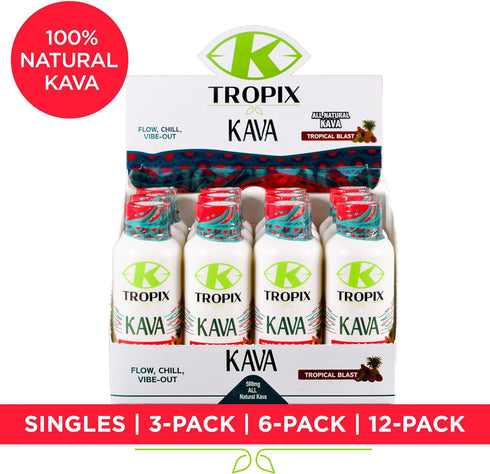 Kava Shot Tropical Blast - Kava Drink - Kava Root Extract Supplement - Alcohol Replacement Drinks - 1 Pack...