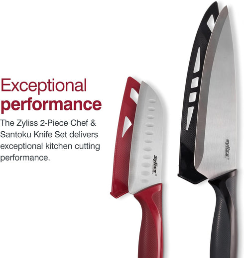 Zyliss Utility Kitchen Knives with Sheath Covers - Dishwasher Safe - Stainless Steel Kitchen Knives Perfect for Cutting Meat, Vegetables & Fruit -...