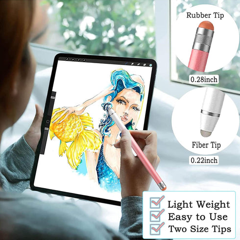 2 in 1 Active Stylus Pen for iPad High Sensitivity & Precision Tablet Pencil 2 Pack iPad Stylus Pen with 4 Extra Tip,Capacitive Stylus Pen for Tou...