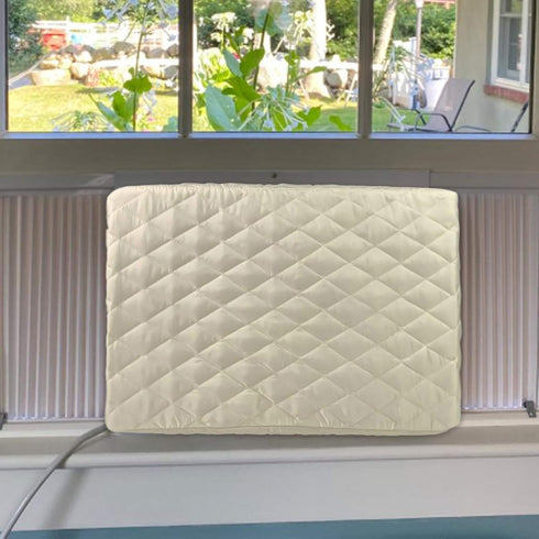 Homydom AC Cover Indoor, Air Conditioner Defender, Double Insulation, High Elasticity, Light Yellow, L-28"x 20"x 3.5"(L x H x D)...