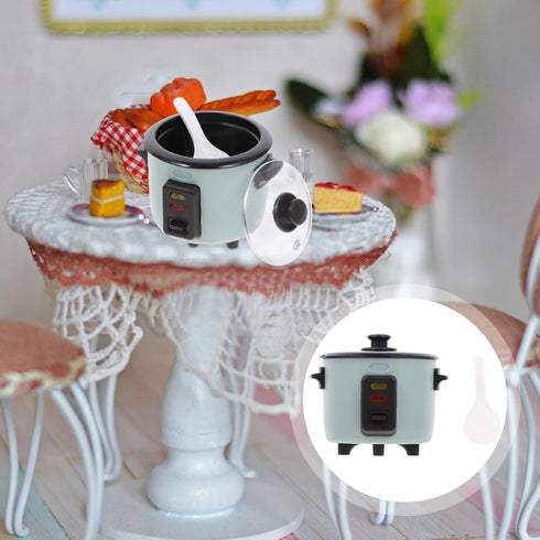 Kisangel Dollhouse Rice Cooker Miniature Rice Cooker Model Simulation Kitchen Appliance for Mini Play Food...