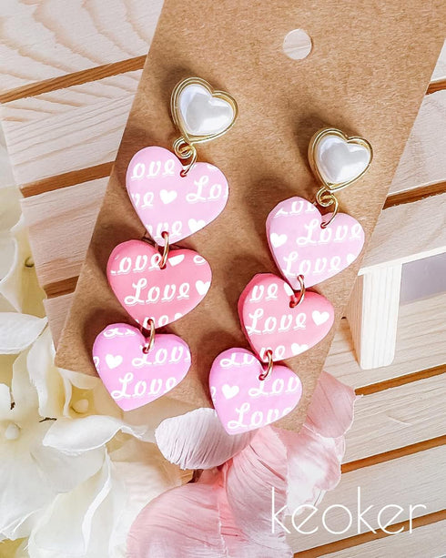 KEOKER Valentines Silk Screen for Polymer Clay, 3PCS Valentine Silk Screen Polymer Clay, Valentines Day Silk Screen Stencils for Polymer Clay, Hea...