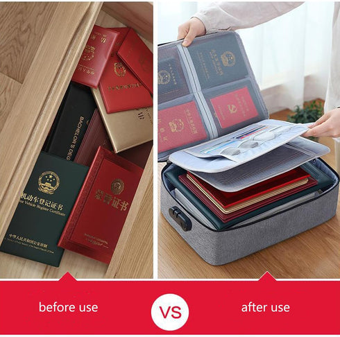 Waterproof Portable Home Lockable Important File Certificate Organizer, Document Storage, Document Bag, File Storage Bag?Legal Size Folder Certifi...