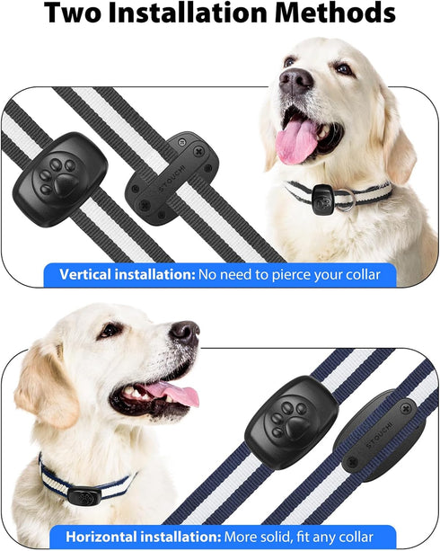 Upgraded Airtag Dog Collar Holder Mount, Stouchi IPX8 100% Waterproof AirTag Pet Harness Case Anti-Lost Premium PC Lightweight Fits All Widths Col...