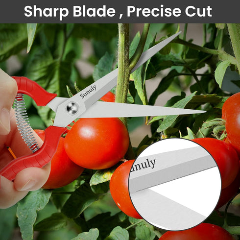 Extra Long Pruning Shears, Gardening Hand Pruners with Stainless Steel Blades, Garden scissors for Arranging Flowers, Trimming Plants, Harvesting ...