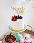 1st Birthday Gold Cake Topper - Glitter Sweet One Cake Topper for Photo Booth Props, Single-Sided First Anniversary Party Shower Cake Smash Decora...