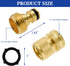 Hourleey Garden Hose Quick Connector, Solid Brass 3/4 Inch GHT Thread Garden Quick Connect Kit, Male and Female No-Leak Water Hose Fittings (4 Set...