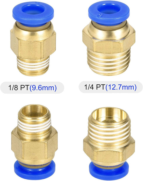 uxcell Pneumatic Air Hose Tubing Air Compressor Tube 4mm(5/32'') ID x 6mm(1/4'') OD x 10m/32.8Ft Pipe Blue with 2 Type Connect Fittings...