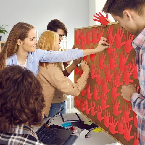 1000 Pcs Red Ribbon Week Supplies Red Hand Shaped Sticky Notes Bulk Say No to Drugs Hand Sticky Notes Drug Free Notepads for Red Ribbon Awareness ...