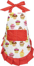 ASPMIZ Cupcake Kids Apron, Red Baking Bib Apron for 2-6 Years Child, Girls Chef Apron with Pockets for Gardening Painting, Adjustable Kitchen Apro...