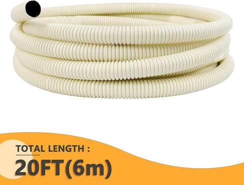 AC Parts 20Ft Mini Split AC Drain Hose Air Conditioner Parts & Accessories Water Drain Line, Flexible Drain Pipe for Ductless Mini Split Air Condi...
