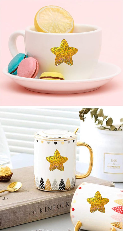 Sparkly Foil Small Star Stickers 500Pcs Gold Star Stickers 1" Diameter for Kids Reward, Arts and Crafts and Homeschool Teacher Supplies Planner an...