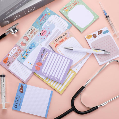12 Pads Nurse Notepads 3 x 4 Inch Pun Funny Nursing Appreciation Notepads Medical Themed Notepad Self Adhesive Memo Pad for Nurse Gifts School Stu...