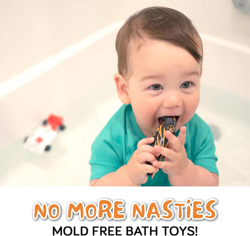 Mold Free Bath Toys for Babies and Toddlers, Car No Hole Bath Toys, Bath Toys no Mold for Tub, Beach, Pool, BPA-Free, Safe, Fun Infant Baby Bath T...