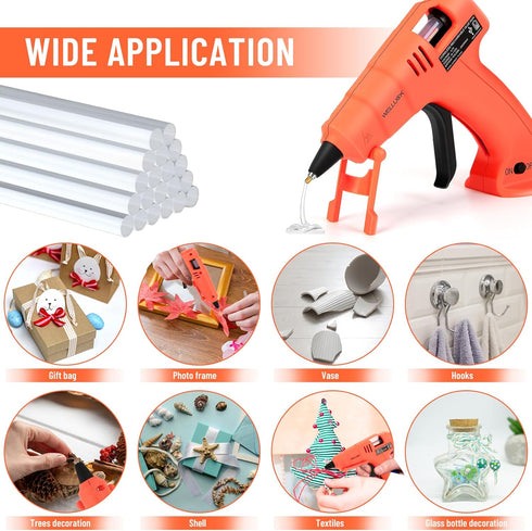 WELLUCK Cordless Hot Glue Gun, USB Rechargeable Wireless Mini Hot Melt Glue Gun with 20 Glue Sticks and USB Cable, Battery Operated Glue Gun DIY T...