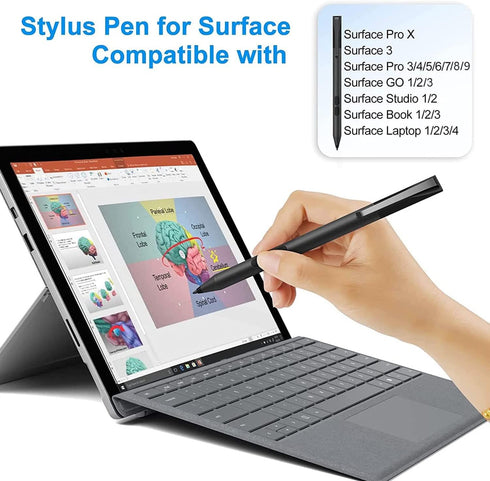 Stylus Pen for Microsoft Surface (2500 Hours Battery Life), Work for Surface Pro X/9/8/7/6/5/4/3, Surface Go Book Laptop Studio 4/3/2/1, Smooth Wr...