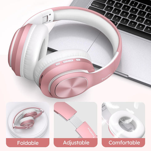 Wireless Bluetooth Headphones Over Ear, 80H Playtime, 3EQ Sound Modes, HiFi Stereo Headphones with Deep Bass, Foldable Bluetooth 5.3 Headphones fo...