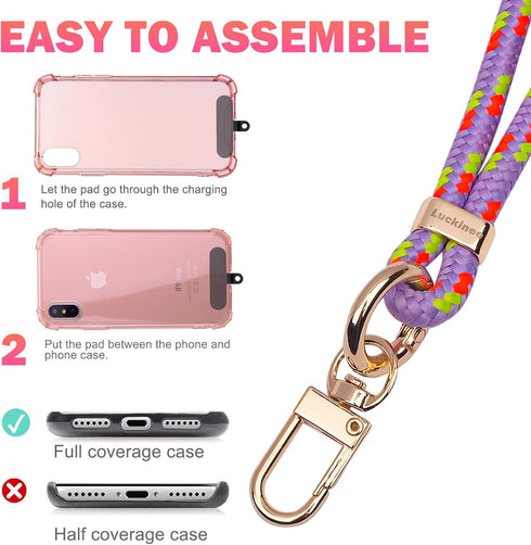 Cell Phone Lanyard with Safety Breakaway Buckle, 1xPhone Neck Strap, 1xPhone Wrist Lanyard Strap, 2×Phone Patches, 2xKeyrings, 2xPen Holders......