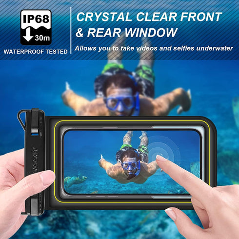 Floating Waterproof Phone Pouch Detachable Lanyard IPX8 Universal Waterproof Phone Case Underwater Dry Bag Compatible with 15 14 Pro Max 13 Pro 12...