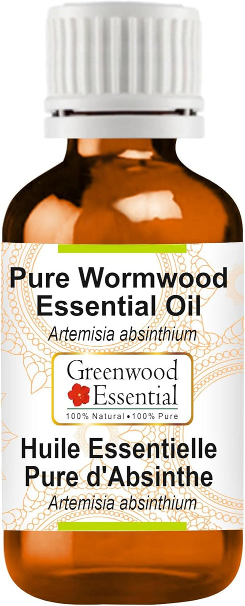Pure Wormwood Essential Oil (Artemisia Absinthium) Steam Distilled 15ml (0.50 oz)...