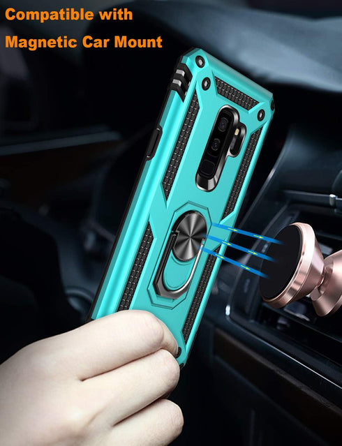 LUMARKE for Galaxy S9+ Plus Case,Pass 16ft. Drop Tested with Magnetic Ring Kickstand Compatible with Car Mount Holder,Military Grade Protective Ph...