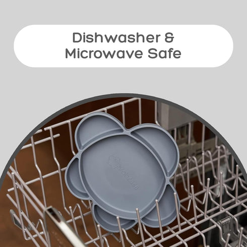 grabease Silicone Suction Plate for Baby & Toddler Self-Feeding, 6-Section Dish With Stay-Put Grip, BPA and Phthalates-Free, Dishwasher and Microw...