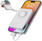 pzoz 5000mAh Portable Magnetic Small Mini Power Bank Battery Pack with Apple Watch Wireless Charger,Built in Cable Lightning Type C PD Travel Fast...