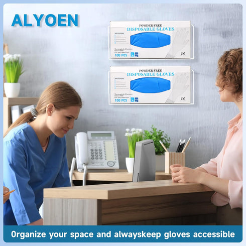 Acrylic Glove Box Holder Dispenser, Glove Holder for Wall Mount Clear Acrylic Glove Rack Wall, Floating Mask Dispenser for Medical Latex Rubber Di...