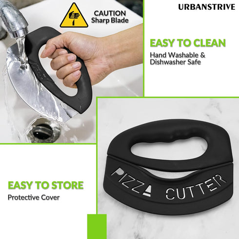 Urbanstrive Heavy Duty Stainless Steel Pizza Cutter with Cover, Super Sharp Blade Pizza Knife Pizza Cutter Rocker, Perfect Kitchen Gadgets for Piz...
