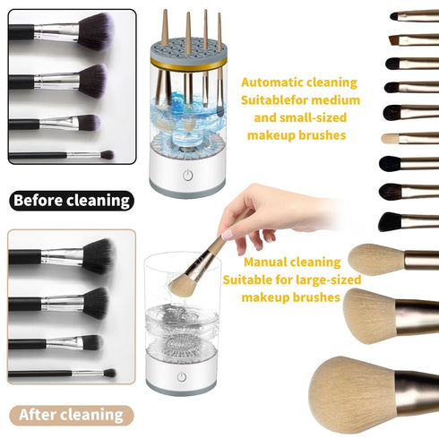 Makeup Brush Cleaner - Portable Electric Cleaner for Small to Medium Brushes, Fast and Efficient Cleaning, Ideal for Makeup Enthusiasts (white)...
