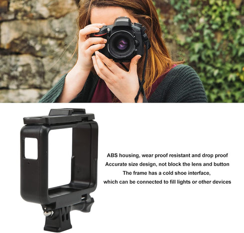 Fydun Action Camera Housing Frame Case ABS Protective Frame Mounting Bracket for Insta360 One R RS with Cold Shoe Housing Case Bracket Accessories...