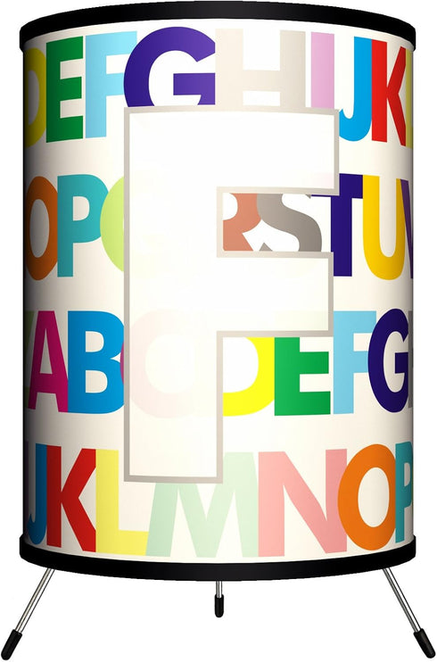TRI-MNG-MODRF Monograms - Modern Letter F Tripod Lamp, 14" x 8" x 8"...