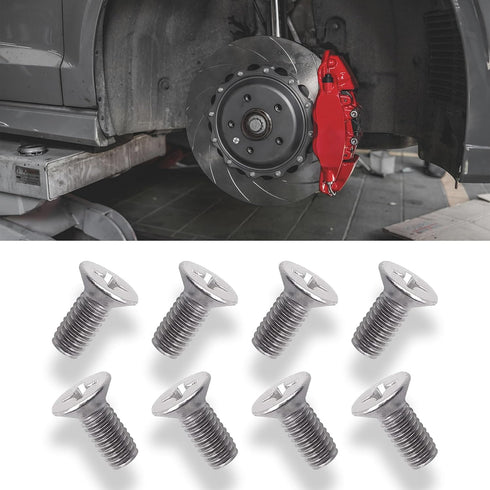 8pcs Stainless Steel Brake Disc Rotor Screws, Car Brake Disc Rotor Screws, 93600-06014-0H Disc Brake Caliper Tool Set for Front and Rear Compatibl...