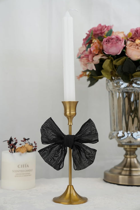 Black Wired Ribbon 2.5 Inch x 10 Yard Metallic Sheer Wired Ribbon Crinkle Wired Ribbon for Wreaths and Bows, Rustic Wedding, Gift Wrapping, Farmho...