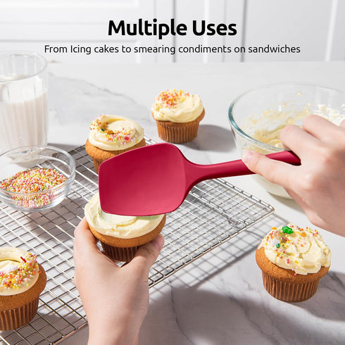 U-Taste Silicone Spoon Spatula Set: 600ºF Heat Resistant Food Grade Flexible Rubber Spoonula, Nonstick Cooking Mixing Scooping Kitchen Baking Scra...