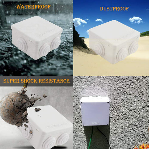 YXQ Electrical Junction Box Waterproof Outdoor Enclosure Squre Power Wire Hole with Cover Dustproof DIY Case ABS White(3.3" x 3.3" x 2")...