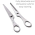 Beaditive Baby Food Scissors - Stainless Steel Toddler Cutter With Serrated Blade and Blunt Tip for Safety - Dishwasher Safe Shears for Cutting Ti...