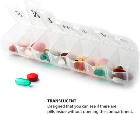 Deke Home - Weekly Pill Organizer (2 Pack), 7 Day Pill Box with Large Compartments & Snap-Shut Lids, Easy Open, BPA Free Plastic Medicine Organize...
