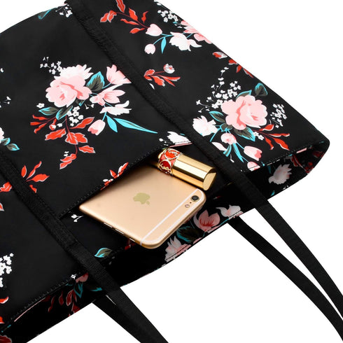 Chrysansmile Large Tote Bag for Women Work Nylon Shoulder Bags Waterproof Beach Bag Flower Womens Purses and Handbags...