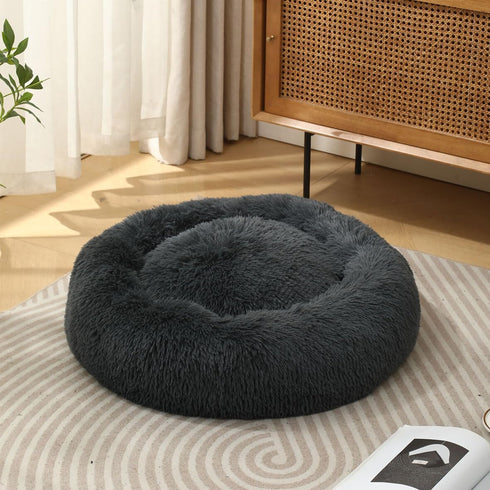 Cat Beds for Indoor Cats Plush Fluffy Round Donut Cat and Dog Cushion Bed for Small Medium Dogs and Cats Kittens Puppy Calming Dog Cat Bed for 3KG...