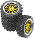 ShareGoo 4Pcs 1/10 On Road Tires & Plastics Wheel Rims 12mm Hex Compatible with Tamiya TT01 Kyosho Sakura D3 Traxxas 4Tec 2.0 1/10 RC On Road Raci...