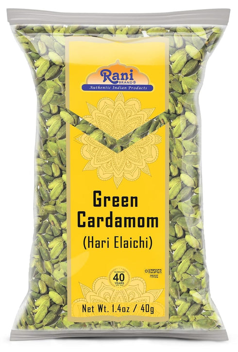 Rani Green Cardamom Pods Spice (Hari Elachi) 1.4oz (40g) ~ All Natural | Vegan | Gluten Friendly | NON-GMO | Kosher | Product of India...