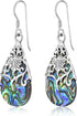 AeraVida Floral Vine Ornate Teardrop Abalone Shell .925 Sterling Silver Earrings | Abalone Earrings...