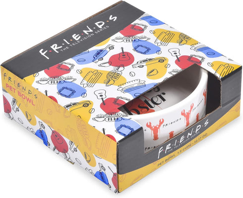 “You’re My Lobster” Cat Bowl, 5” 12.17oz Ceramic & Dishwasher-safe with Lobsters and Friends Logos | Friends Show Pet Products| Cat Bowls for Frie...