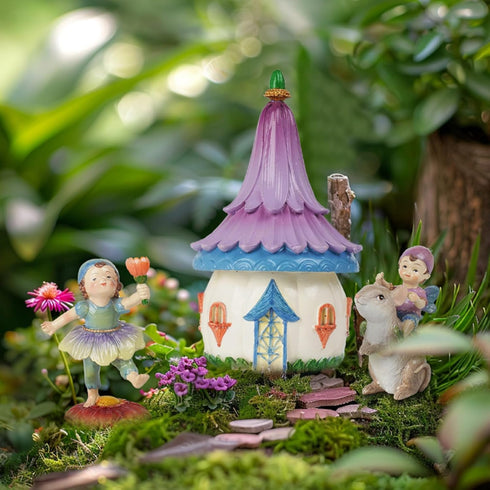 Fairy Garden House Mini Garden - Resin Cute Fairy Garden House Garden Decor for Outside Outdoor Garden Decorations Yard Decorations Outdoor 3.25 *...