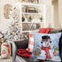 Outdoor Waterproof Christmas Snowman Winter Throw Pillow Cover 20x20 Inch Double Sided Birds Mistletoe Holly Fir Snow Holiday Xmas Home Decor Pill...