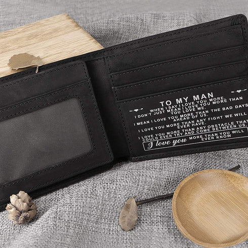 Kenon Personalized Leather Wallet For Man, Engraved RFID Blocking Bifold Stylish Black Wallet For Man Valentines Birthday Christmas Gifts...