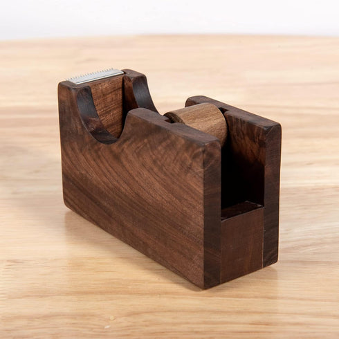 IMEEA Tape Dispenser Natural Walnut Wood Desktop Tape Dispenser Tape Cutter for Gift Wrapping Office Home School and Crafts...