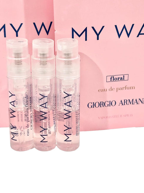 GIORGIO ARMANI My Way FLORAL Sample Perfume Women Spray 1.2 ml / 0.04 oz - set of 3...